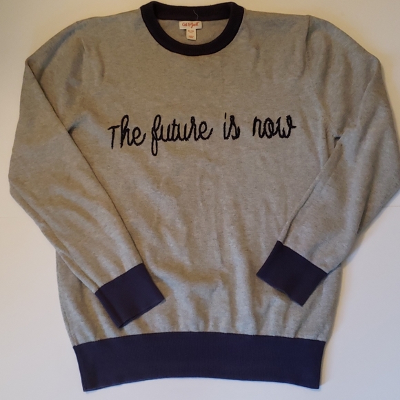 Cat & Jack Other - Boys XL The Future Is Now gray and blue sweater